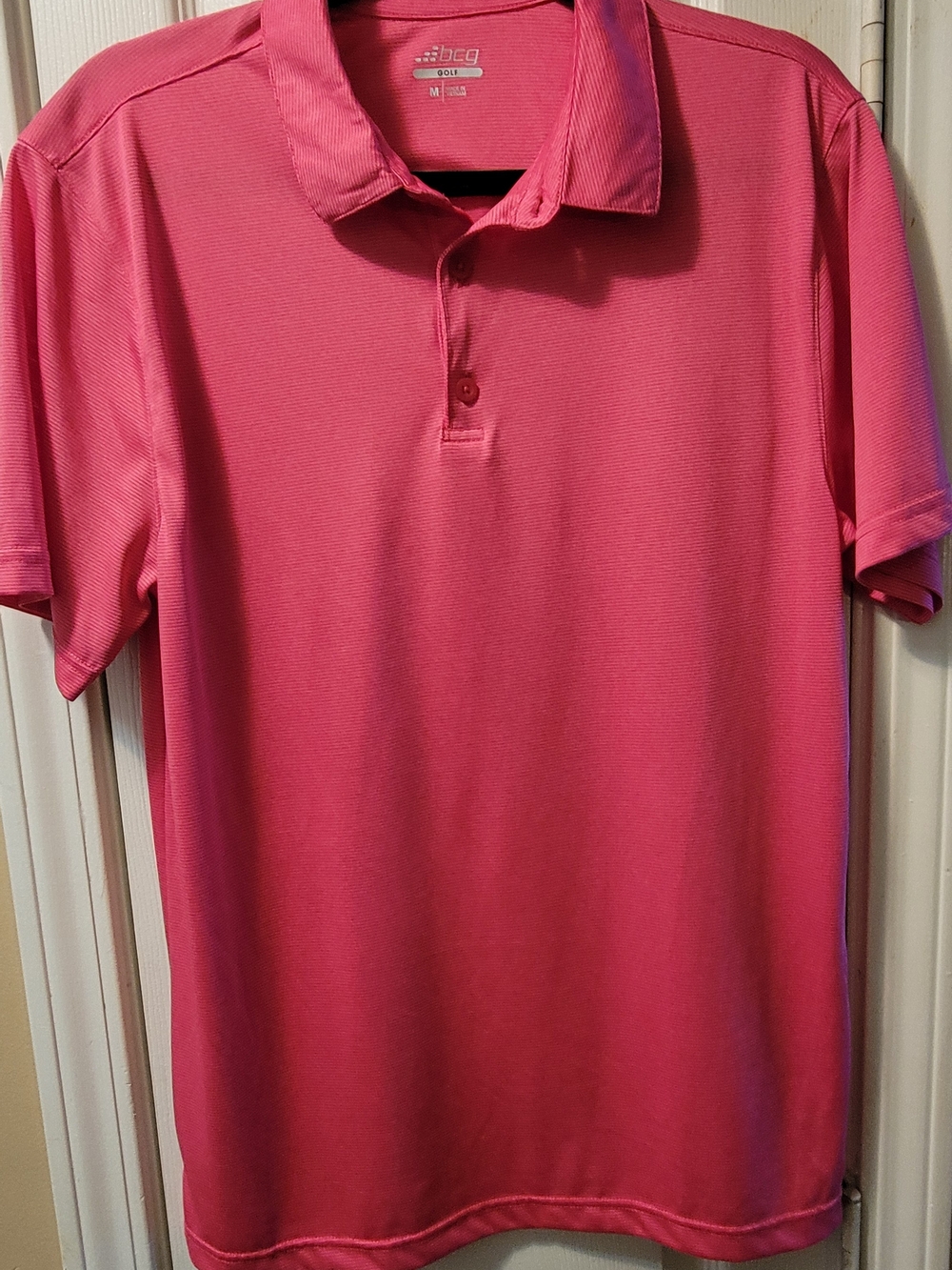 bcg Men’s Bright Pink Performance Polo